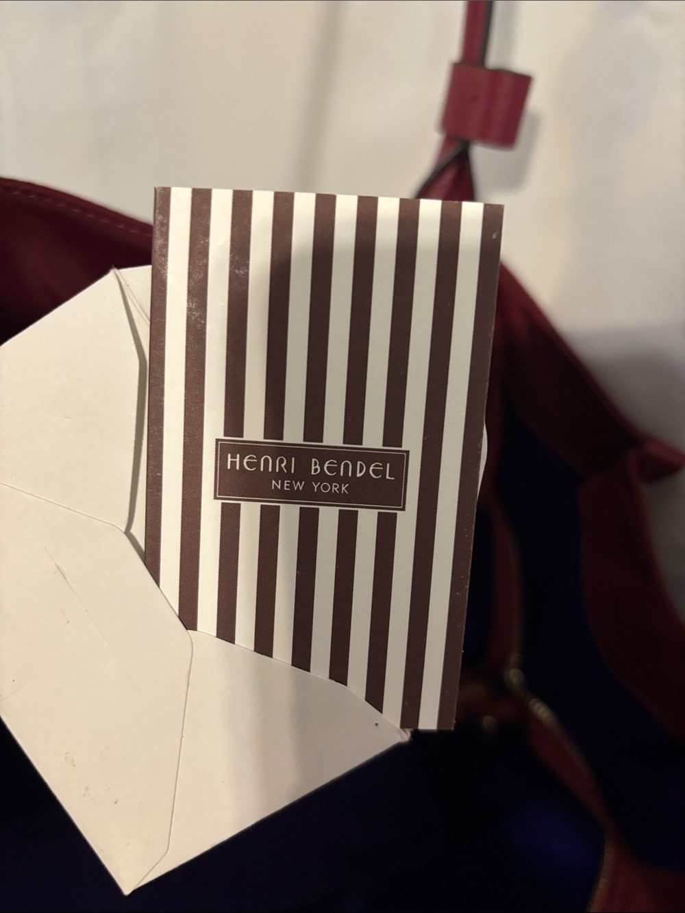Henri Bendel Womens Tote Bag Purse Maroon Red Nylon - Picture 10 of 11